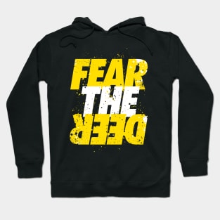 Fear the Deer - Yellow and White Text Hoodie